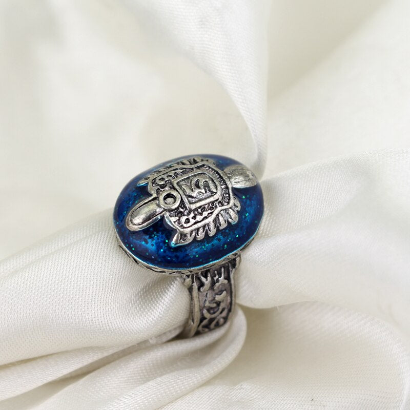 Buy Vampire Diaries Inspired Damon Salvatore Ring Silver Plated Blue w/ D  letter 7 - 12 Ring Size (8) Online at desertcartINDIA